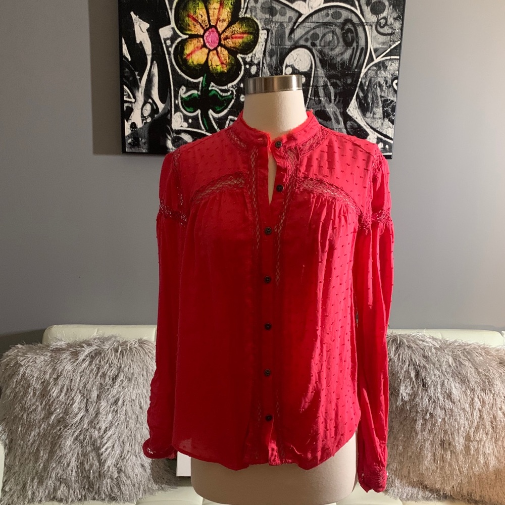 Free People Button Blouse.